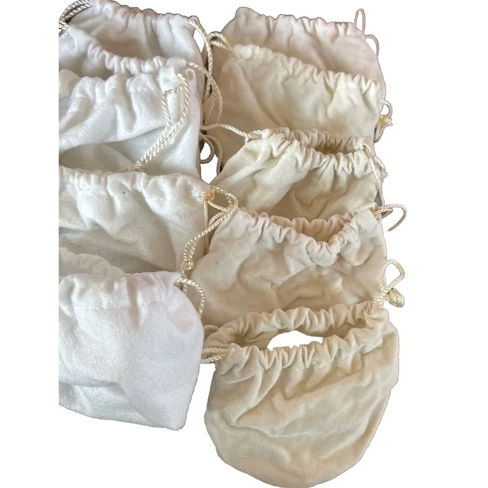 25 Vintage Jewelry Pouches Bulk Drawstring Bags Velvet Flannel Gift Storage Lot